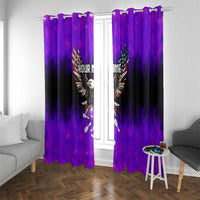 Personalized Patriotic Eagle Bowling Window Curtain with Purple Flames USA Flag Wings Design - Wonder Print Shop