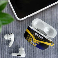 Personalized Blue and Yellow Bowling AirPods Case with Striking Pins Retro Dot Pattern Design - Wonder Print Shop
