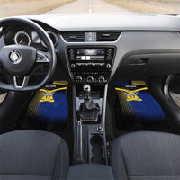 Personalized Blue and Yellow Bowling Car Mats with Striking Pins Retro Dot Pattern Design - Wonder Print Shop