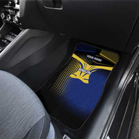 Personalized Blue and Yellow Bowling Car Mats with Striking Pins Retro Dot Pattern Design - Wonder Print Shop