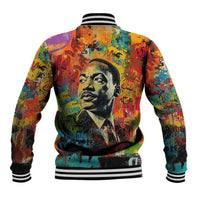 Martin Luther King Jr Baseball Jacket Colorful Street Art Portrait Black History Graffiti Style - Wonder Print Shop