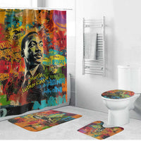 Martin Luther King Jr Bathroom Set Colorful Street Art Portrait Black History Graffiti Style - Wonder Print Shop