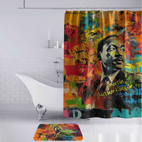 Martin Luther King Jr Bathroom Set Colorful Street Art Portrait Black History Graffiti Style - Wonder Print Shop