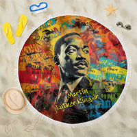 Martin Luther King Jr Beach Blanket Colorful Street Art Portrait Black History Graffiti Style - Wonder Print Shop