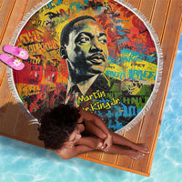 Martin Luther King Jr Beach Blanket Colorful Street Art Portrait Black History Graffiti Style - Wonder Print Shop
