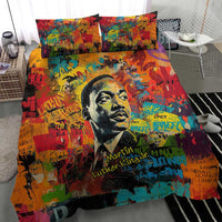 Martin Luther King Jr Bedding Set Colorful Street Art Portrait Black History Graffiti Style - Wonder Print Shop