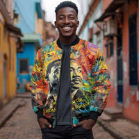 Martin Luther King Jr Bomber Jacket Colorful Street Art Portrait Black History Graffiti Style - Wonder Print Shop