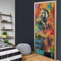 Martin Luther King Jr Door Cover Colorful Street Art Portrait Black History Graffiti Style - Wonder Print Shop