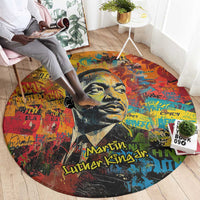 Martin Luther King Jr Round Carpet Colorful Street Art Portrait Black History Graffiti Style - Wonder Print Shop