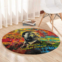 Martin Luther King Jr Round Carpet Colorful Street Art Portrait Black History Graffiti Style - Wonder Print Shop