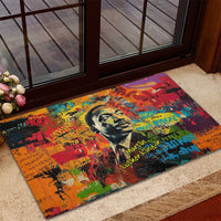 Martin Luther King Jr Rubber Doormat Colorful Street Art Portrait Black History Graffiti Style - Wonder Print Shop