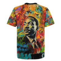 Martin Luther King Jr Rugby Jersey Colorful Street Art Portrait Black History Graffiti Style TS04
