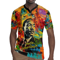 Martin Luther King Jr Rugby Jersey Colorful Street Art Portrait Black History Graffiti Style TS04
