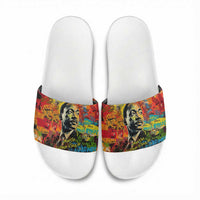 Martin Luther King Jr Slide Sandals Colorful Street Art Portrait Black History Graffiti Style - Wonder Print Shop