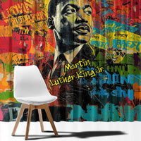 Martin Luther King Jr Window Curtain Colorful Street Art Portrait Black History Graffiti Style - Wonder Print Shop