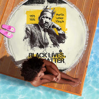 Martin Luther King Jr Beach Blanket Black Lives Matter Street Art Portrait Civil Rights Tribute Bold Striped - Wonder Print Shop