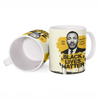 Martin Luther King Jr Ceramic Mug Black Lives Matter Street Art Portrait Civil Rights Tribute Bold Striped - Wonder Print Shop