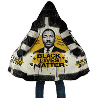 Martin Luther King Jr Cloak Black Lives Matter Street Art Portrait Civil Rights Tribute Bold Striped - Wonder Print Shop