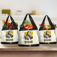 Martin Luther King Jr Grocery Bag Black Lives Matter Street Art Portrait Civil Rights Tribute Bold Striped - Wonder Print Shop