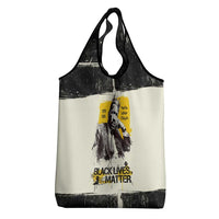 Martin Luther King Jr Grocery Bag Black Lives Matter Street Art Portrait Civil Rights Tribute Bold Striped - Wonder Print Shop