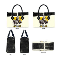 Martin Luther King Jr Leather Bag Black Lives Matter Street Art Portrait Civil Rights Tribute Bold Striped - Wonder Print Shop