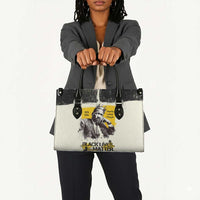 Martin Luther King Jr Leather Bag Black Lives Matter Street Art Portrait Civil Rights Tribute Bold Striped - Wonder Print Shop