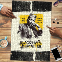 Martin Luther King Jr Puzzle Black Lives Matter Street Art Portrait Civil Rights Tribute Bold Striped - Wonder Print Shop