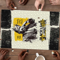 Martin Luther King Jr Puzzle Black Lives Matter Street Art Portrait Civil Rights Tribute Bold Striped - Wonder Print Shop