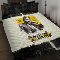 Martin Luther King Jr Quilt Bed Set Black Lives Matter Street Art Portrait Civil Rights Tribute Bold Striped - Wonder Print Shop