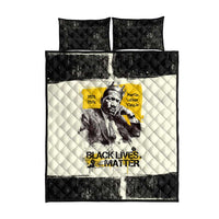 Martin Luther King Jr Quilt Bed Set Black Lives Matter Street Art Portrait Civil Rights Tribute Bold Striped - Wonder Print Shop