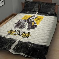 Martin Luther King Jr Quilt Bed Set Black Lives Matter Street Art Portrait Civil Rights Tribute Bold Striped - Wonder Print Shop