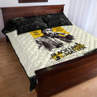 Martin Luther King Jr Quilt Bed Set Black Lives Matter Street Art Portrait Civil Rights Tribute Bold Striped - Wonder Print Shop