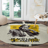 Martin Luther King Jr Round Carpet Black Lives Matter Street Art Portrait Civil Rights Tribute Bold Striped - Wonder Print Shop