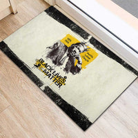 Martin Luther King Jr Rubber Doormat Black Lives Matter Street Art Portrait Civil Rights Tribute Bold Striped - Wonder Print Shop