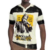 Martin Luther King Jr Rugby Jersey Black Lives Matter Street Art Portrait Civil Rights Tribute Bold Striped TS04