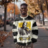 Martin Luther King Jr Sweatshirt Black Lives Matter Street Art Portrait Civil Rights Tribute Bold Striped - Wonder Print Shop