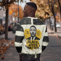 Martin Luther King Jr Sweatshirt Black Lives Matter Street Art Portrait Civil Rights Tribute Bold Striped - Wonder Print Shop
