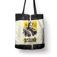 Martin Luther King Jr Tote Bag Black Lives Matter Street Art Portrait Civil Rights Tribute Bold Striped - Wonder Print Shop