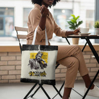 Martin Luther King Jr Tote Bag Black Lives Matter Street Art Portrait Civil Rights Tribute Bold Striped - Wonder Print Shop