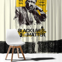 Martin Luther King Jr Window Curtain Black Lives Matter Street Art Portrait Civil Rights Tribute Bold Striped - Wonder Print Shop