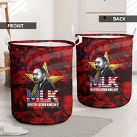 MLK Day Laundry Basket Martin Luther King Jr Tribute American Flag Lettering - Wonder Print Shop