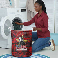 MLK Day Laundry Basket Martin Luther King Jr Tribute American Flag Lettering - Wonder Print Shop