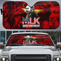 MLK Day Auto Sun Shade Martin Luther King Jr Tribute American Flag Lettering - Wonder Print Shop