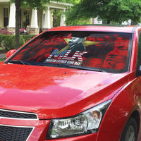 MLK Day Auto Sun Shade Martin Luther King Jr Tribute American Flag Lettering - Wonder Print Shop