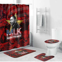 MLK Day Bathroom Set Martin Luther King Jr Tribute American Flag Lettering - Wonder Print Shop