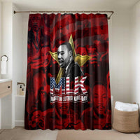 MLK Day Bathroom Set Martin Luther King Jr Tribute American Flag Lettering - Wonder Print Shop