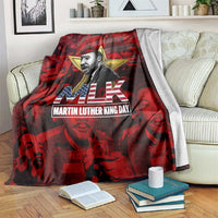 MLK Day Blanket Martin Luther King Jr Tribute American Flag Lettering - Wonder Print Shop