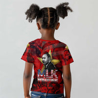 MLK Day Kid T shirt Martin Luther King Jr Tribute American Flag Lettering TS04