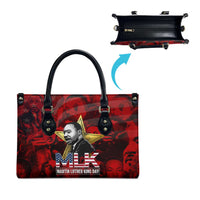 MLK Day Leather Bag Martin Luther King Jr Tribute American Flag Lettering - Wonder Print Shop