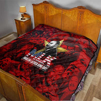 MLK Day Quilt Martin Luther King Jr Tribute American Flag Lettering - Wonder Print Shop